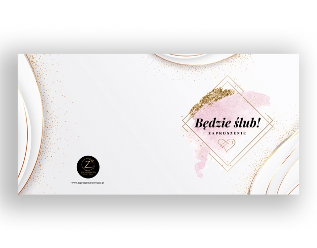 Zaproszenia ślubne gotowe "Rose gold" 10 sztuk
